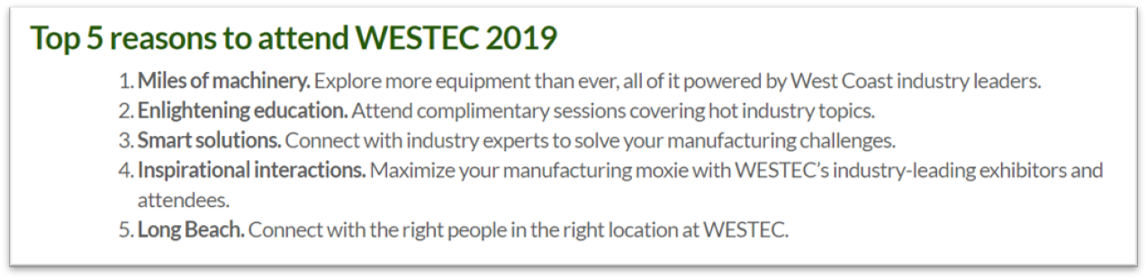 Why to attend WESTEC 2019