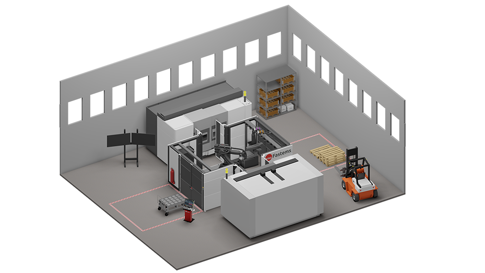 Fastems RoboCell one virtual represantation example