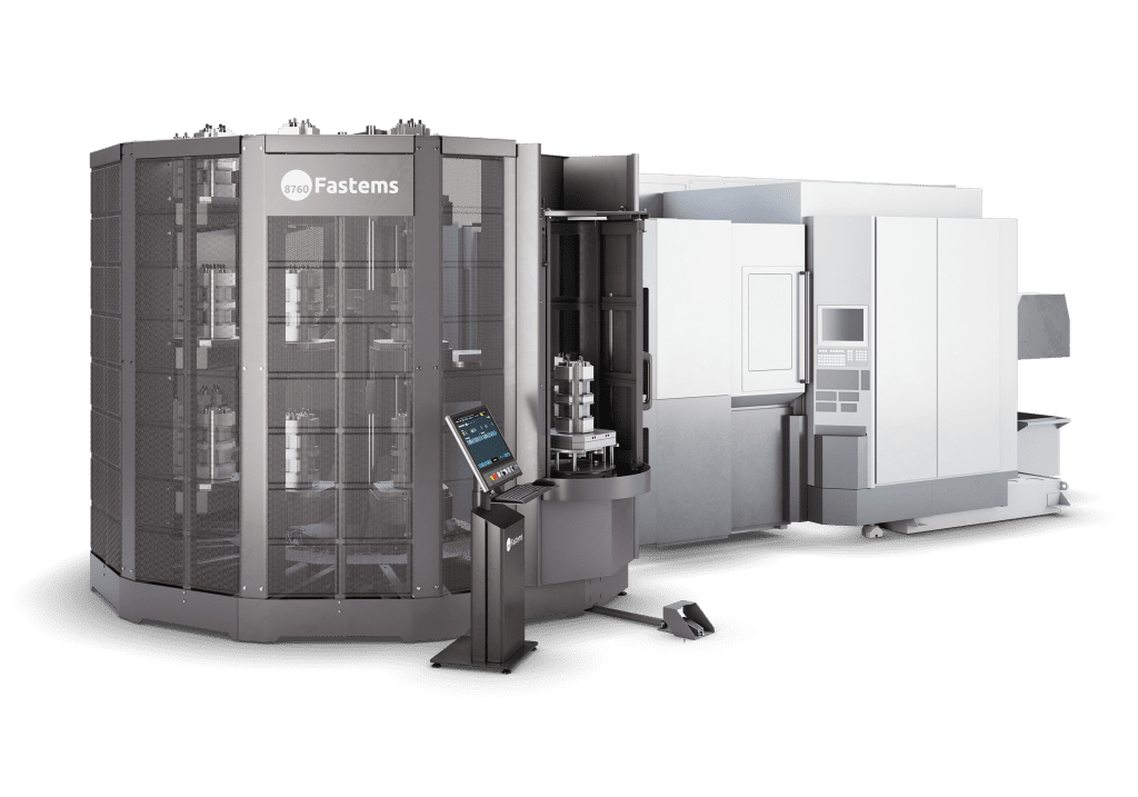 Flexible Pallet Tower FPT is a plug-and-play CNC automation for 4 and 5 axis machine tools